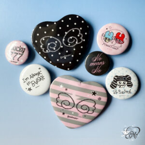 Collective Pin/ Button Badges : Heart-Shaped